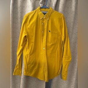 Abercrombie & Fitch Men’s Bright Yellow Button-Down Shirt